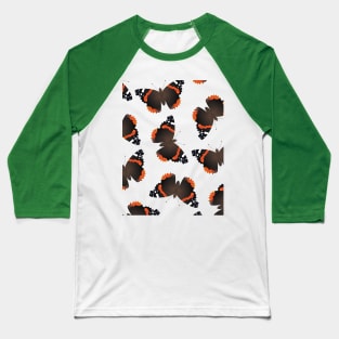 Vanessa atalanta - pattern Baseball T-Shirt